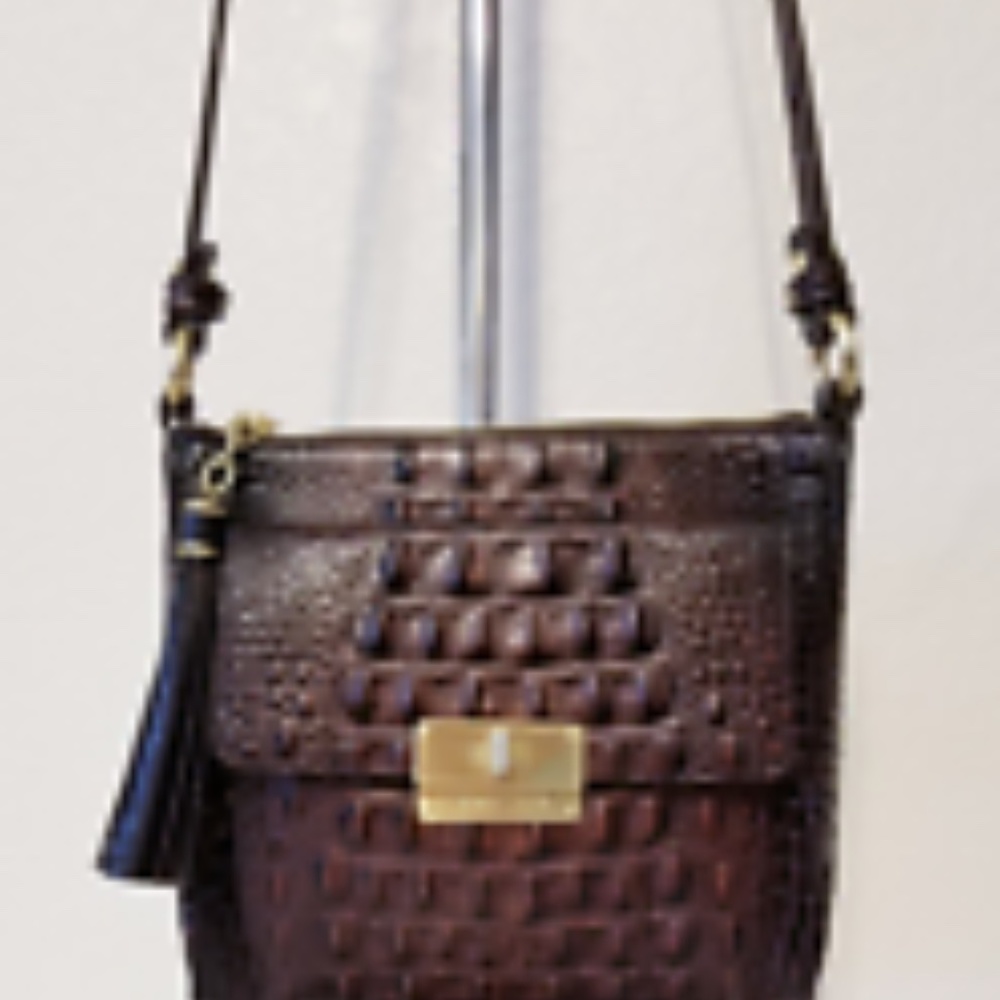 Brahmin Mimosa CoCoa Melbourne Leather Crossbody Bag with Built in Wallet, Brown - Picture 4 of 9